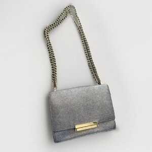 Kate Spade New York Burgess Court Blue Grey Sparkle Chain Shoulder Crossbody Bag